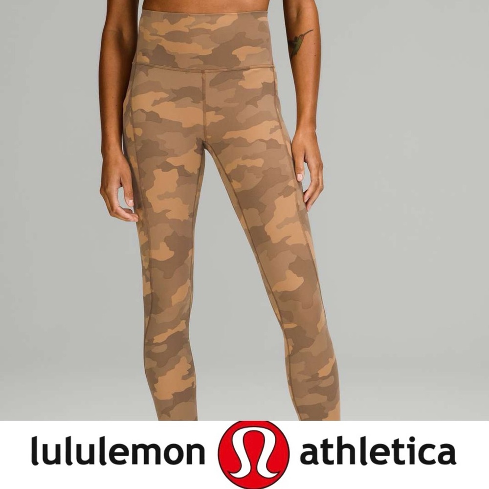 NWT lululemon Align High Rise Pant 25” Pockets Heritage 365 Beige Camo size 2